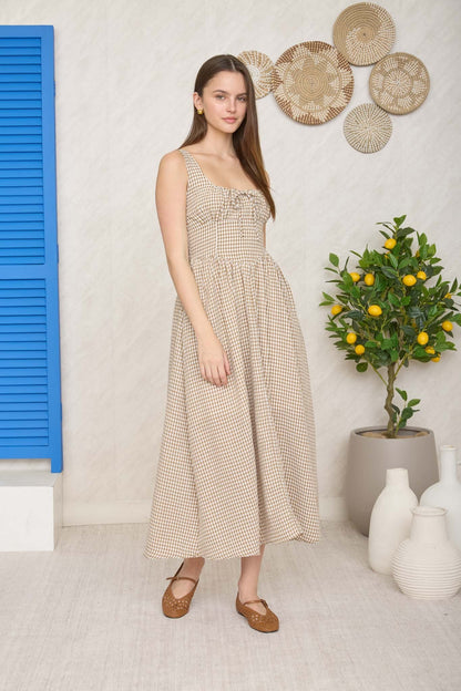 Cara Mocha Plaid Dress