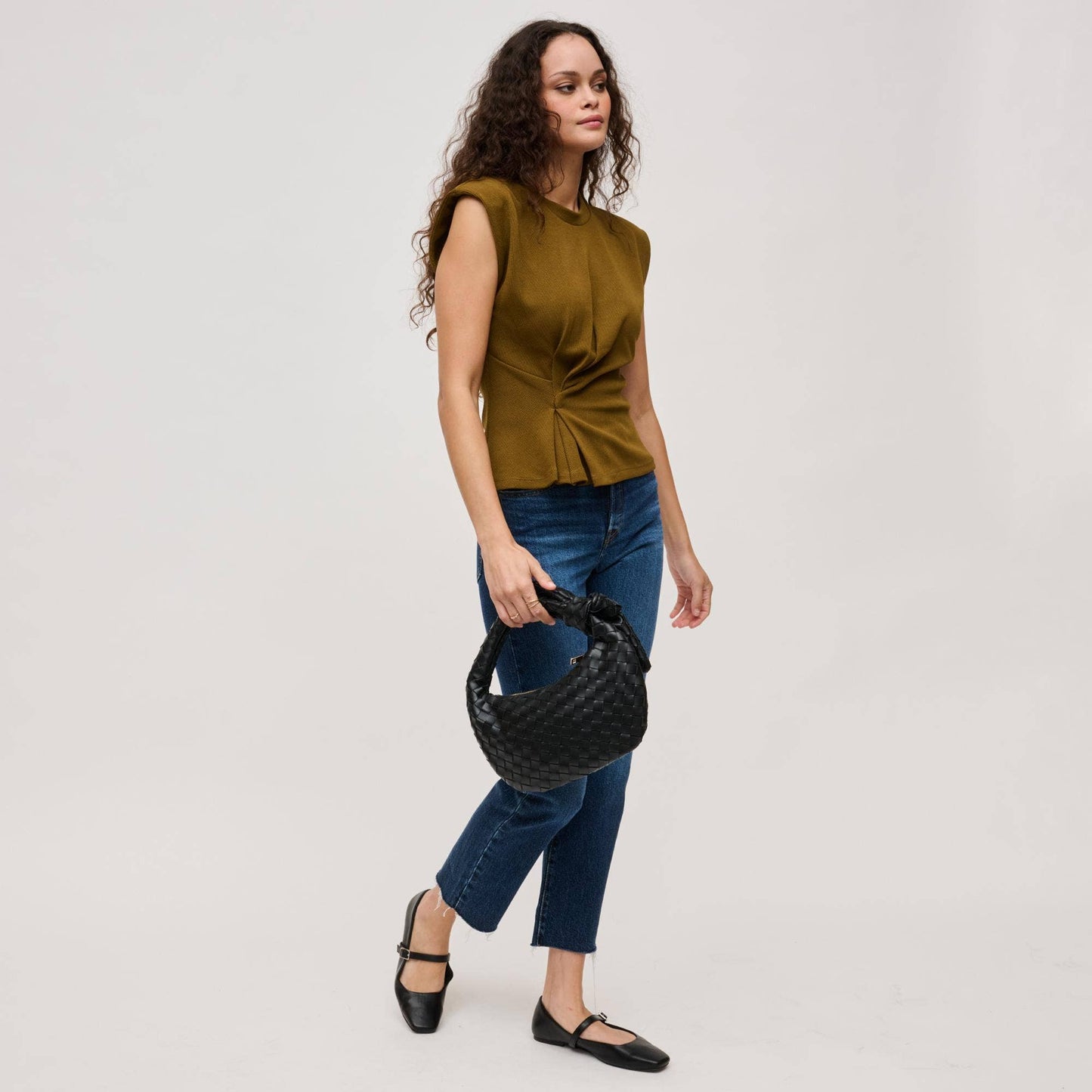 Lizbeth Woven Knot Clutch: Oatmilk