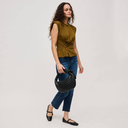 Lizbeth Woven Knot Clutch: Oatmilk