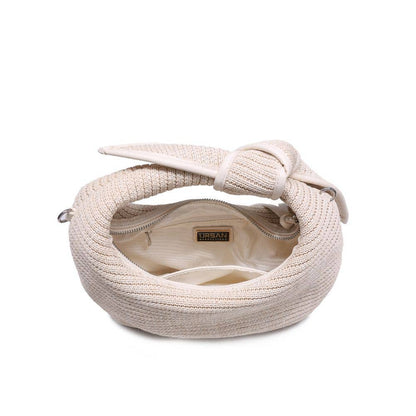Paloma Knot Straw Crossbody: Tan