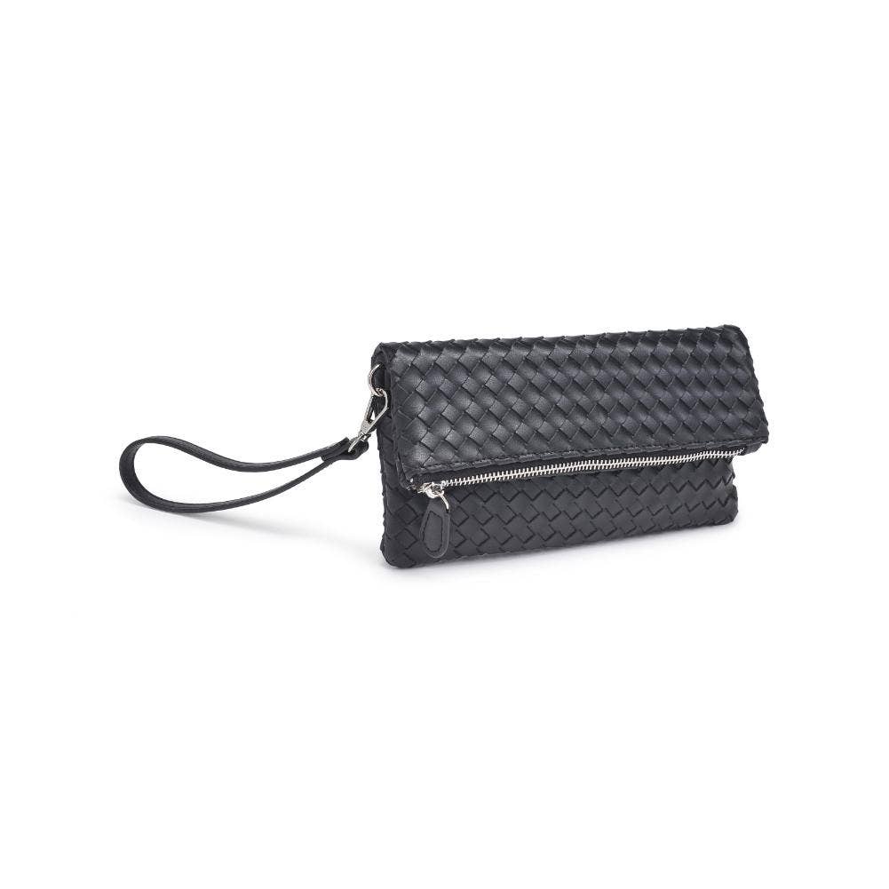 Aria Woven Wristlet Clutch: Merlot
