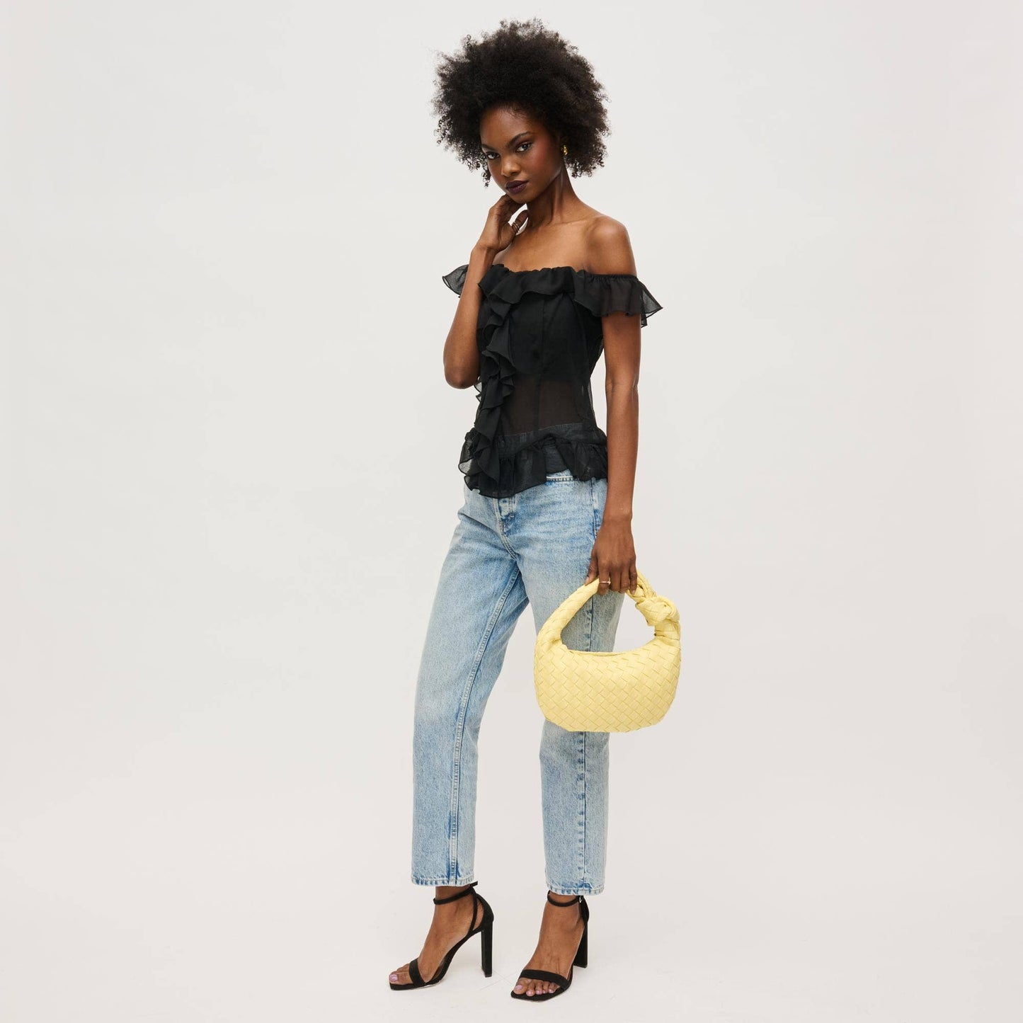 Lizbeth Woven Knot Clutch: Oatmilk