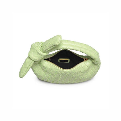 Lizbeth Woven Knot Clutch: Oatmilk