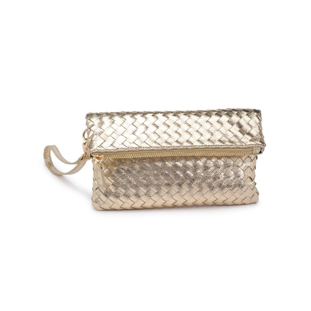 Aria Woven Wristlet Clutch: Merlot
