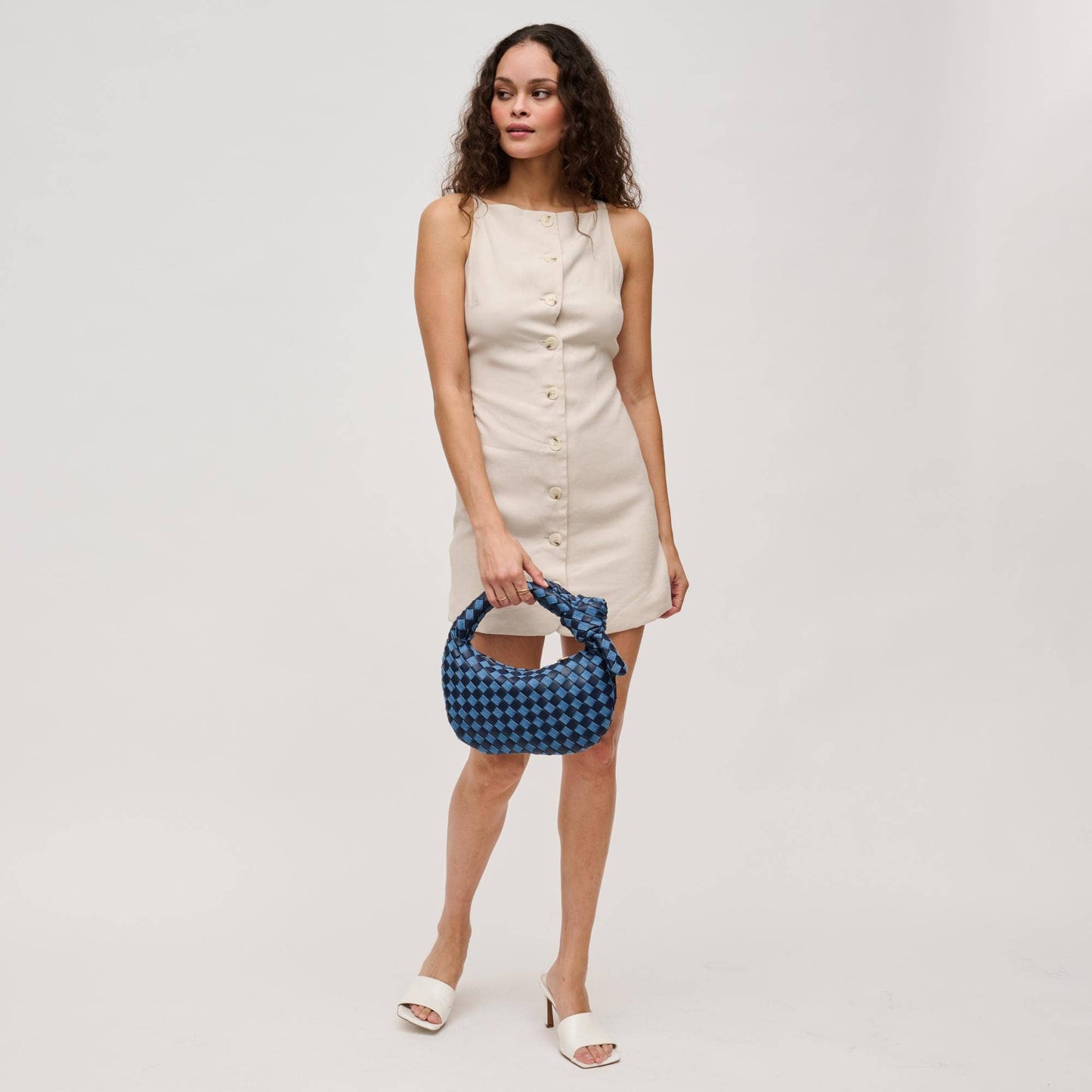 Lizbeth Woven Knot Clutch: Oatmilk