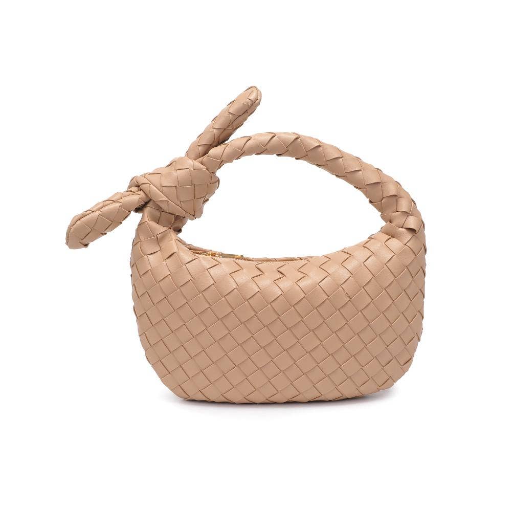Lizbeth Woven Knot Clutch: Oatmilk