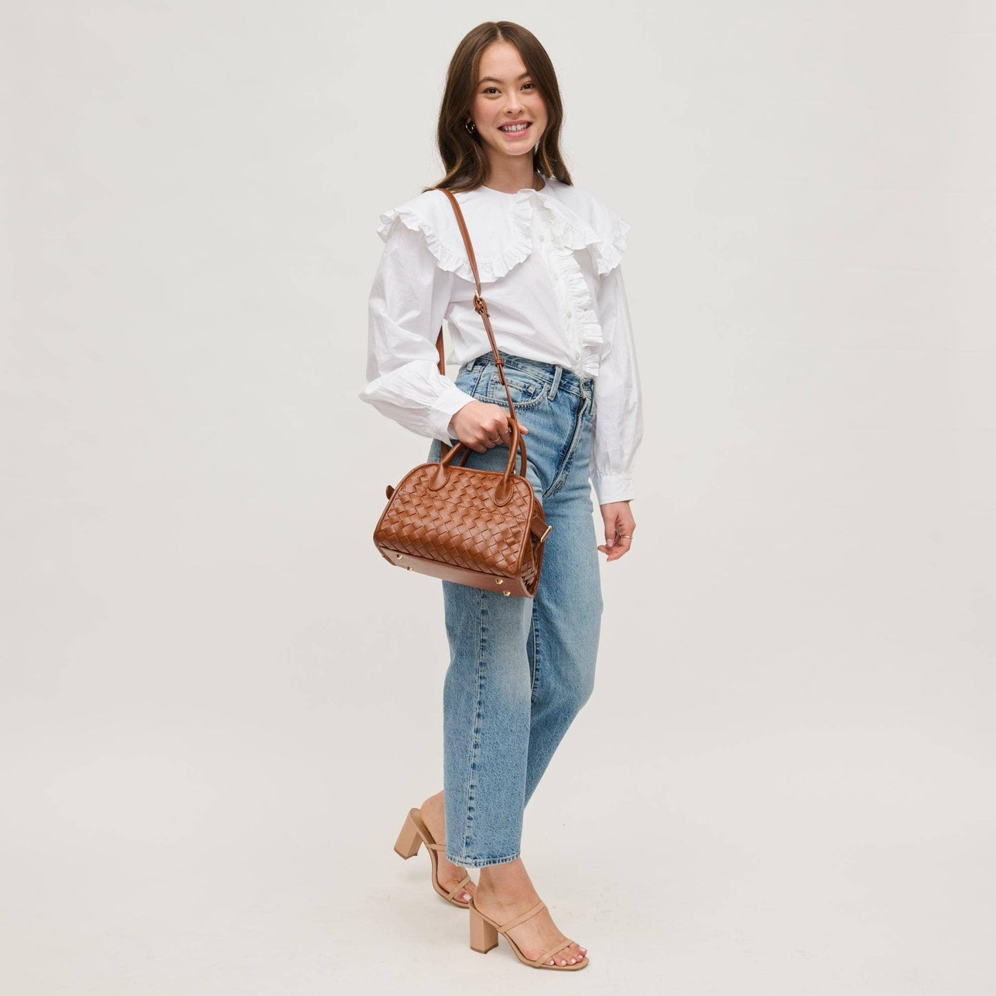 Kristie Woven Crossbody: Chocolate