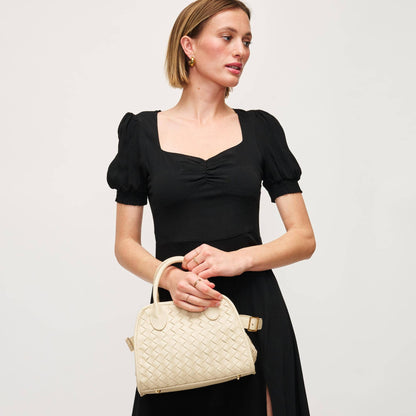 Kristie Woven Crossbody: Tan