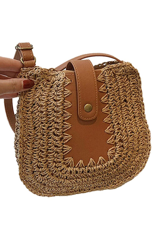 Crossbody Straw Purse x Tan