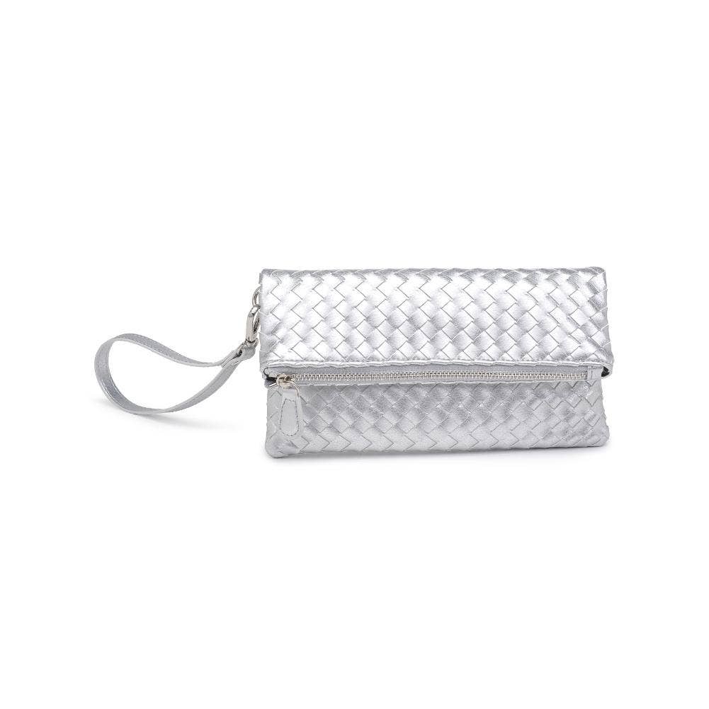 Aria Woven Wristlet Clutch: Merlot