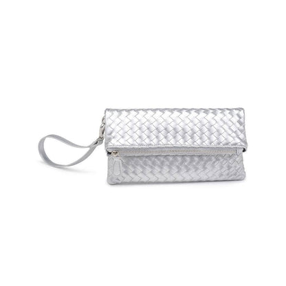 Aria Woven Wristlet Clutch: Merlot