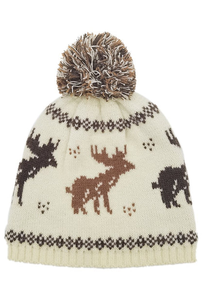 Reindeer Brown Beanie
