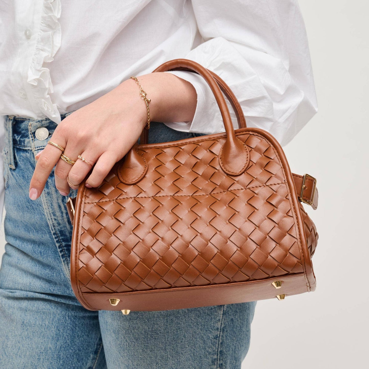 Kristie Woven Crossbody: Ivory