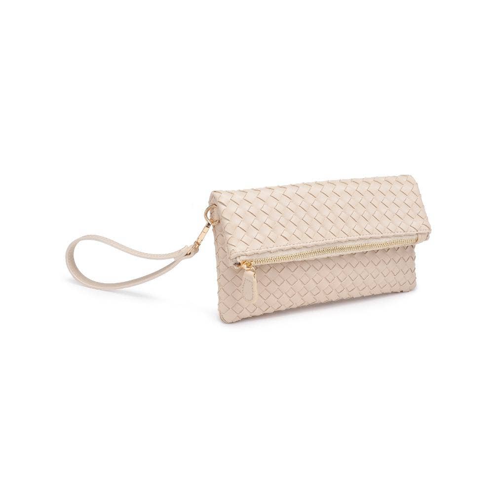 Aria Woven Wristlet Clutch: Merlot
