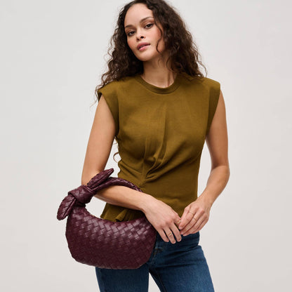 Lizbeth Woven Knot Clutch: Oatmilk