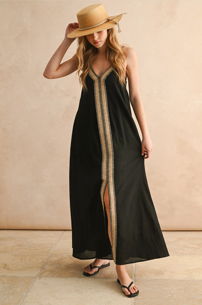 Straw Trimmed Dress