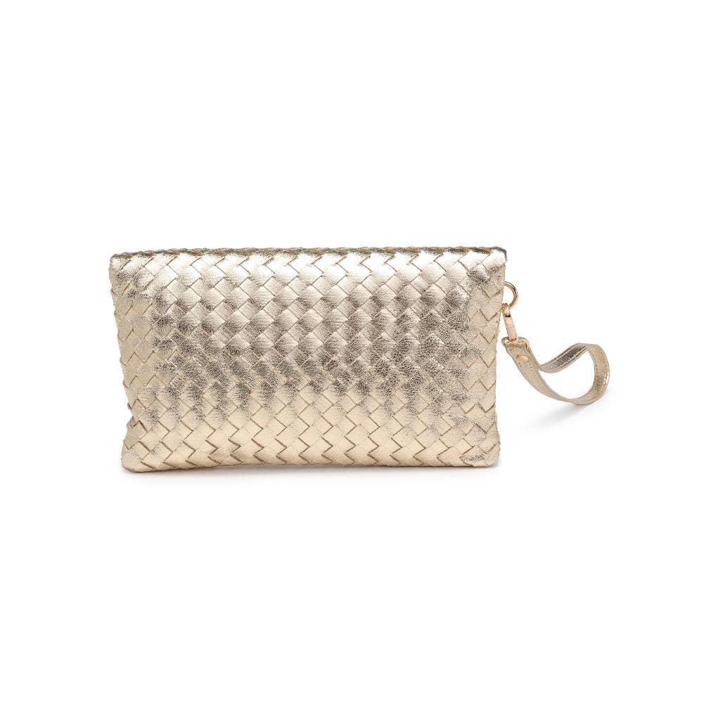 Aria Woven Wristlet Clutch: Merlot