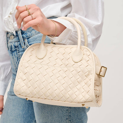 Kristie Woven Crossbody: Tan