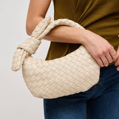 Lizbeth Woven Knot Clutch: Oatmilk