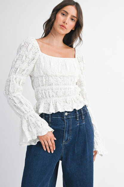 Elegance White Lace Blouse