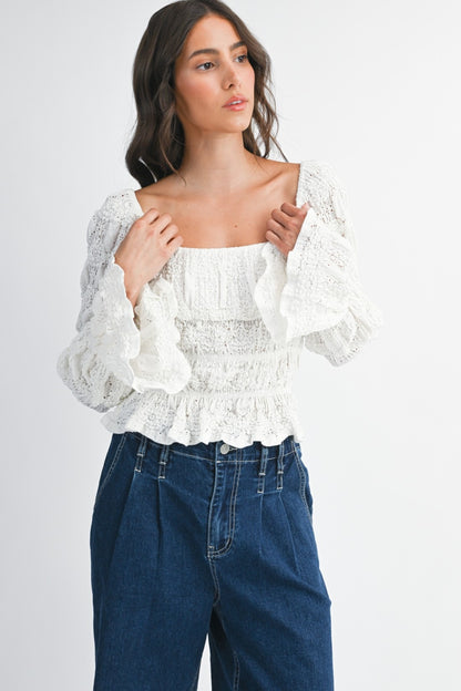 Elegance White Lace Blouse