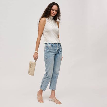 Aria Woven Wristlet Clutch: Merlot