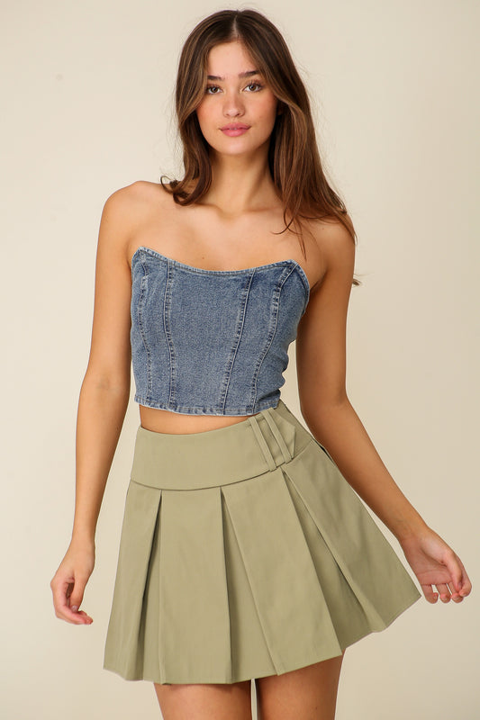 Strapless Denim Corset