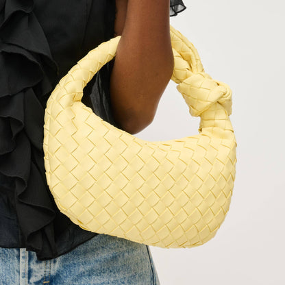 Lizbeth Woven Knot Clutch: Oatmilk