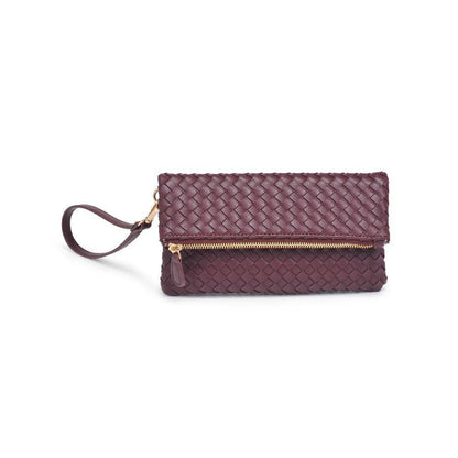 Aria Woven Wristlet Clutch: Merlot