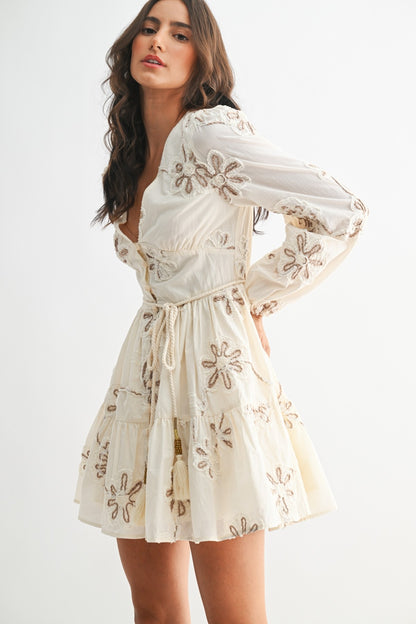 Cream Embroidered Dress