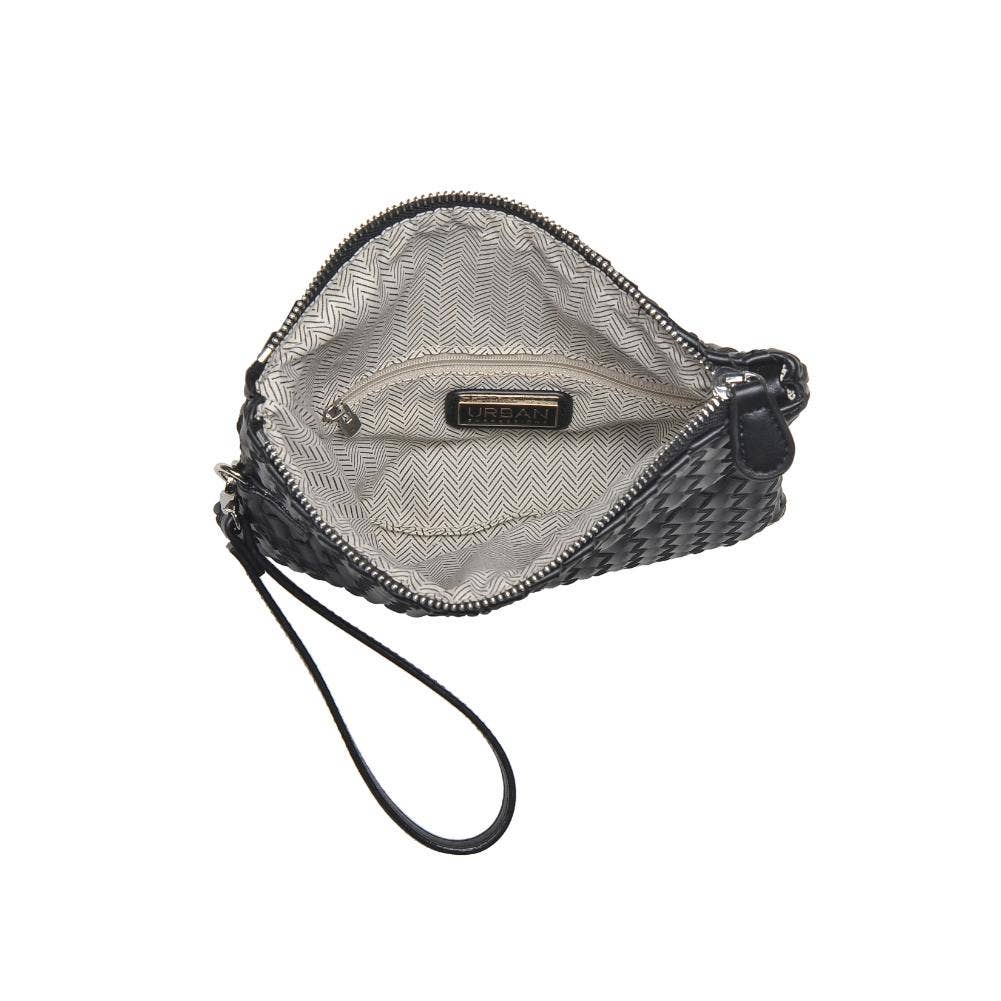 Aria Woven Wristlet Clutch: Merlot