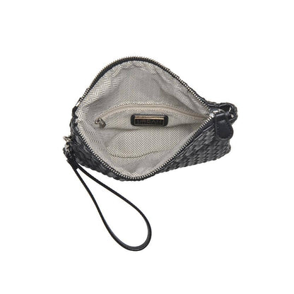 Aria Woven Wristlet Clutch: Merlot