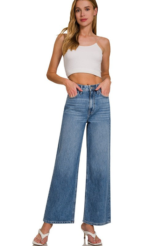 Medium Wash Straight Denim Pants