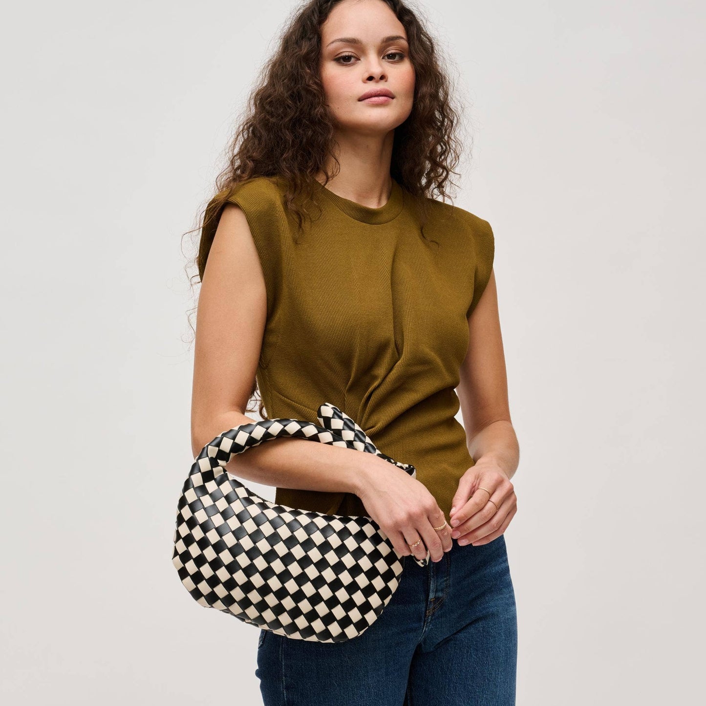 Lizbeth Woven Knot Clutch: Oatmilk