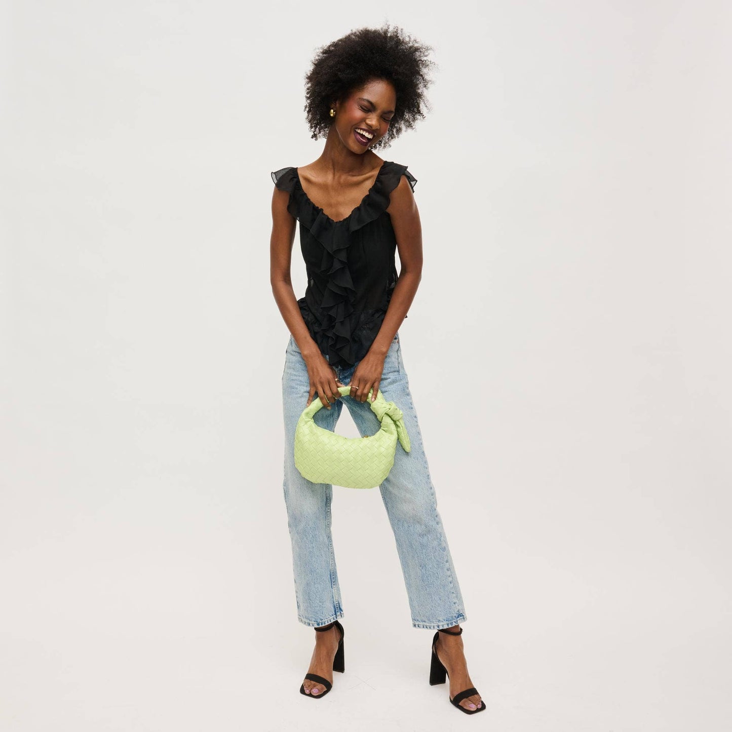 Lizbeth Woven Knot Clutch: Oatmilk