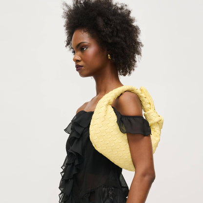 Lizbeth Woven Knot Clutch: Oatmilk