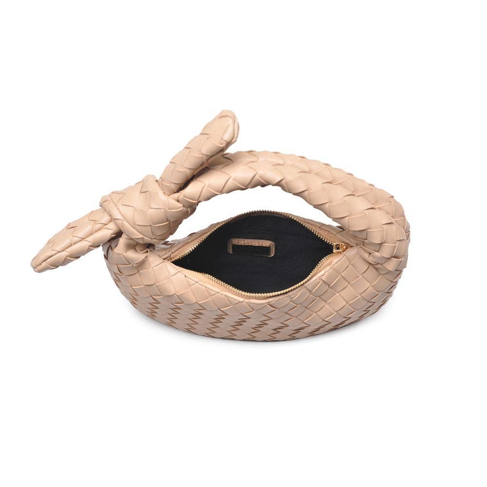 Lizbeth Woven Knot Clutch: Oatmilk