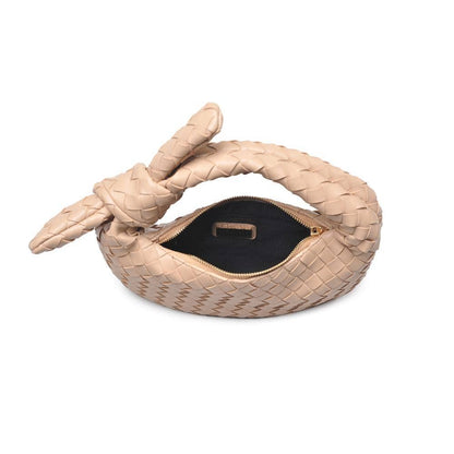 Lizbeth Woven Knot Clutch: Oatmilk