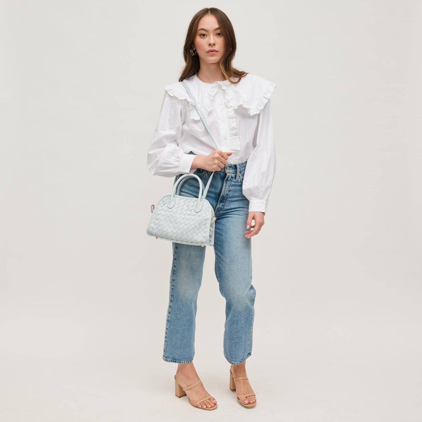 Kristie Woven Crossbody: Ivory