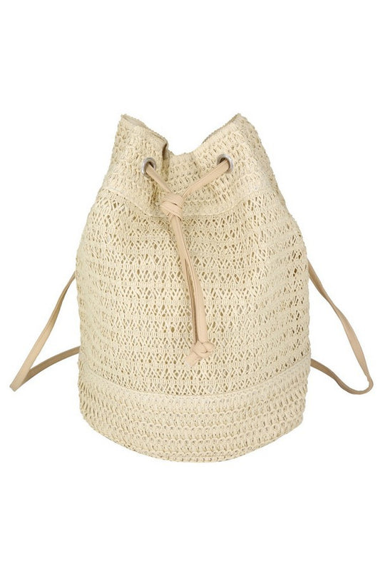 Crochet Backpack in Beige